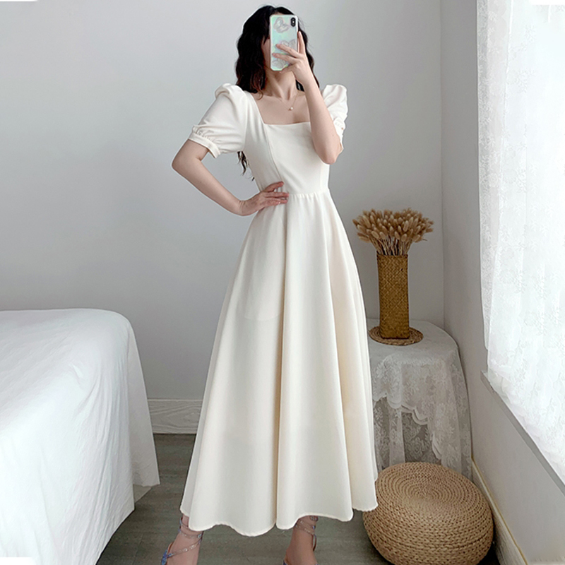 Lazada Sale, korean beach dress white dress for woman