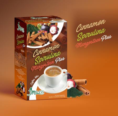 Cinnamon Spirulina Coffee Mix with Mangosteen - 10 Sachets