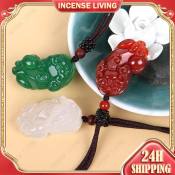 Piyao Jade Pixiu Necklace by Crystal Gemstone for Protection