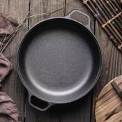 35cm  double handle Cast Iron Paella pan Frying pan two ears