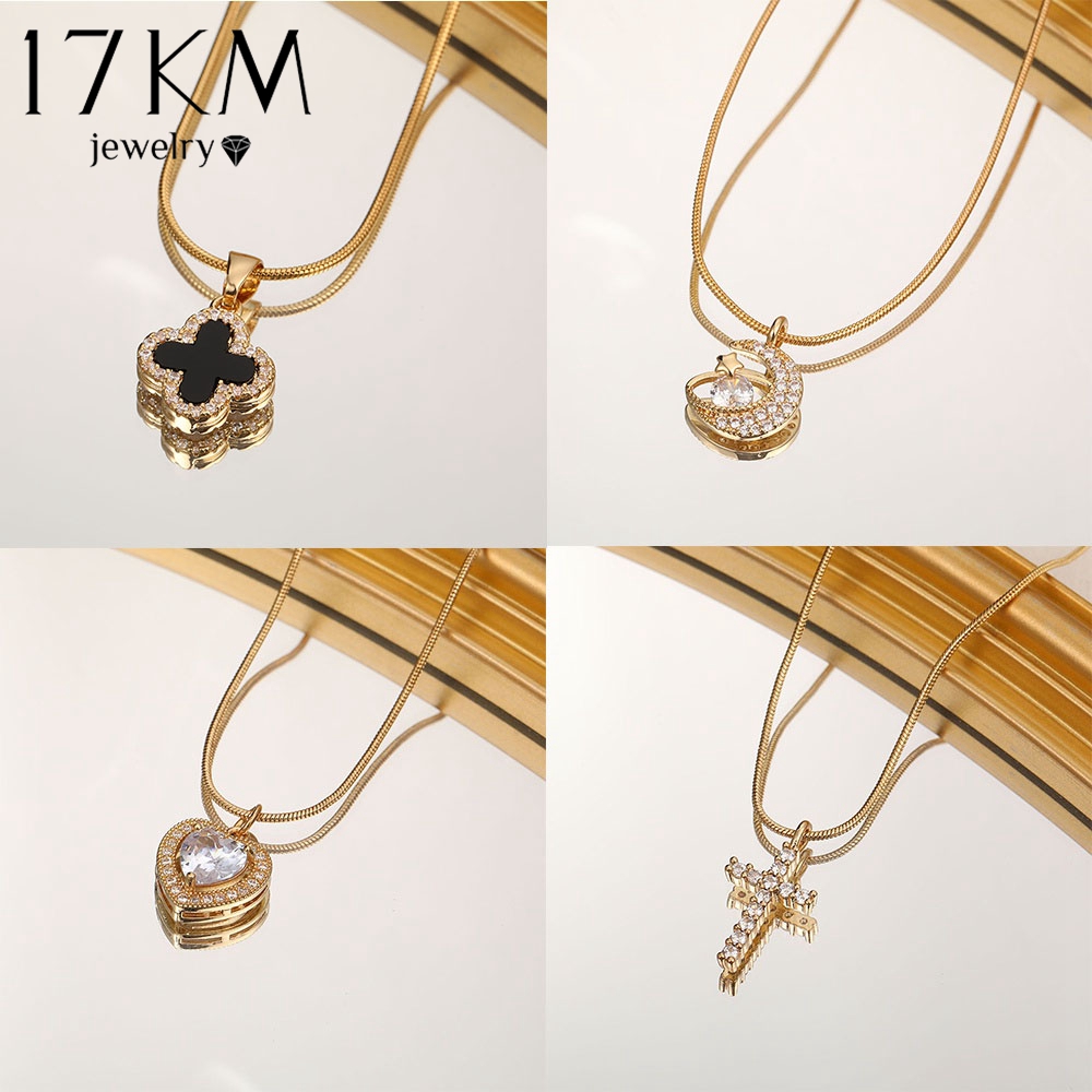 Four Leaf Clover Crystal Necklace 18k Gold Plated Black – Pawto Ready