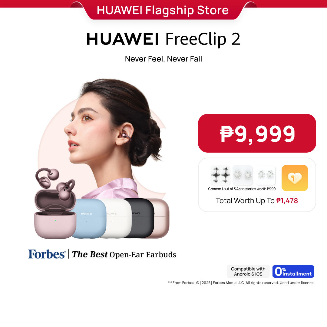 HUAWEI FreeClip 2 Wireless Earbuds l Airy C-bridge Design l Crystal-clear Calls l Supreme Audio Quality l Compatible with iOS & Android