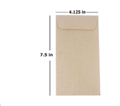 Coin Pay Envelope Payroll 25Pcs or 100Pieces Size No. 8½ Kraft Brown 7.5 in. x 4 in.