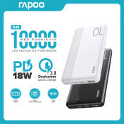 Rapoo Q10 10000mAh QC 3.0 Powerbank - Fast Charging