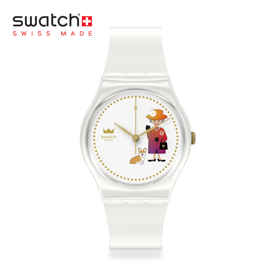 Swatch Gent HOW MAJESTIC GZ711 White Silicone Strap Watch