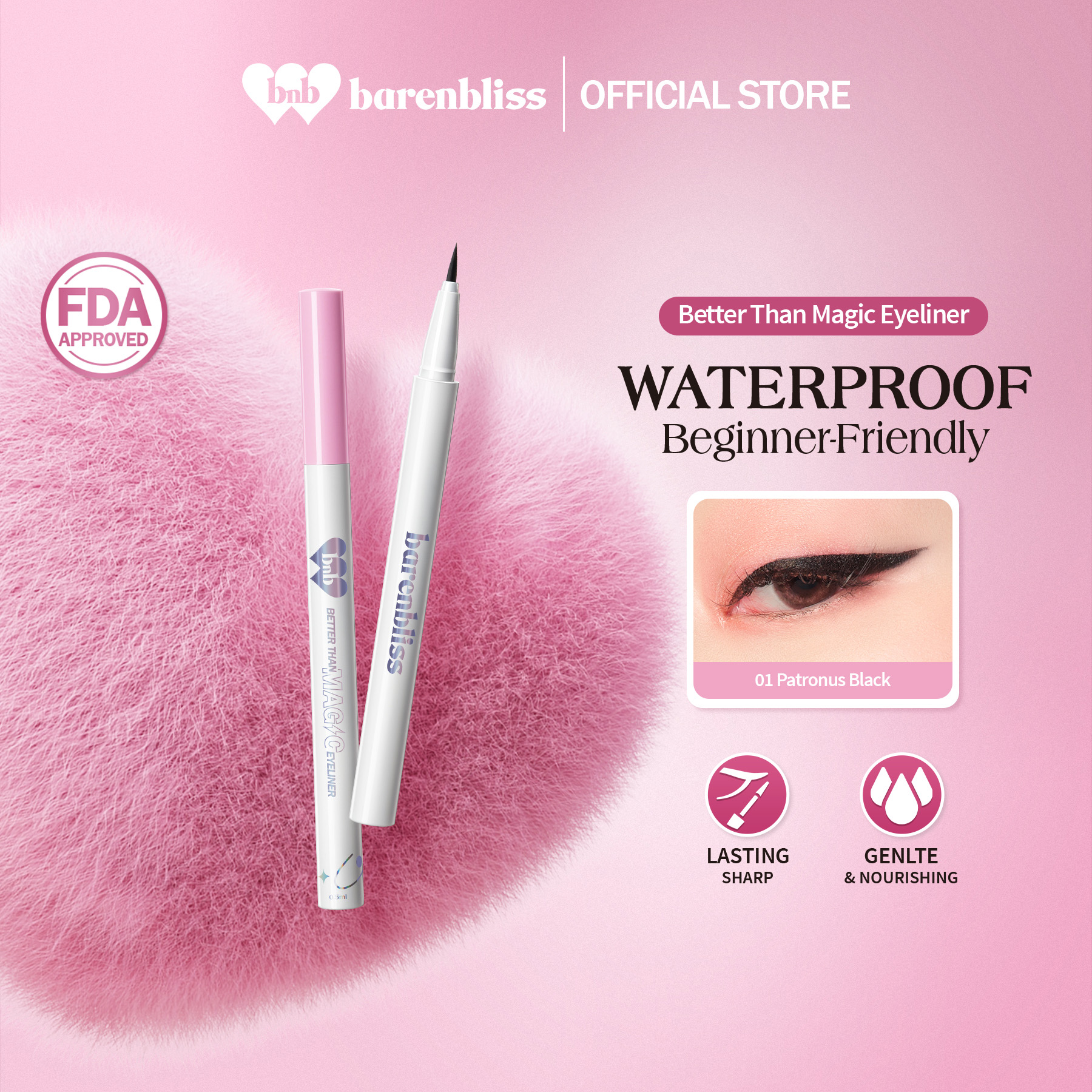 Discount on Barenbliss  shoes - SKU: Barenbliss Bnb Better Than Magic Eyeliner Waterproof Korean Make Up Eyeliner | Sharp Brush Tip | Lon