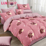 LUK Korean Cotton Double Size Bedsheet Set with Garter