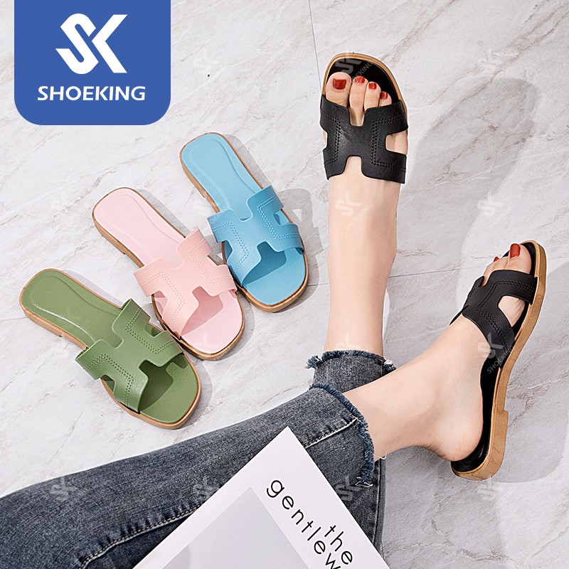 ✴SK Korean fashion flats sandals for woman (add one size)♬ | Lazada PH