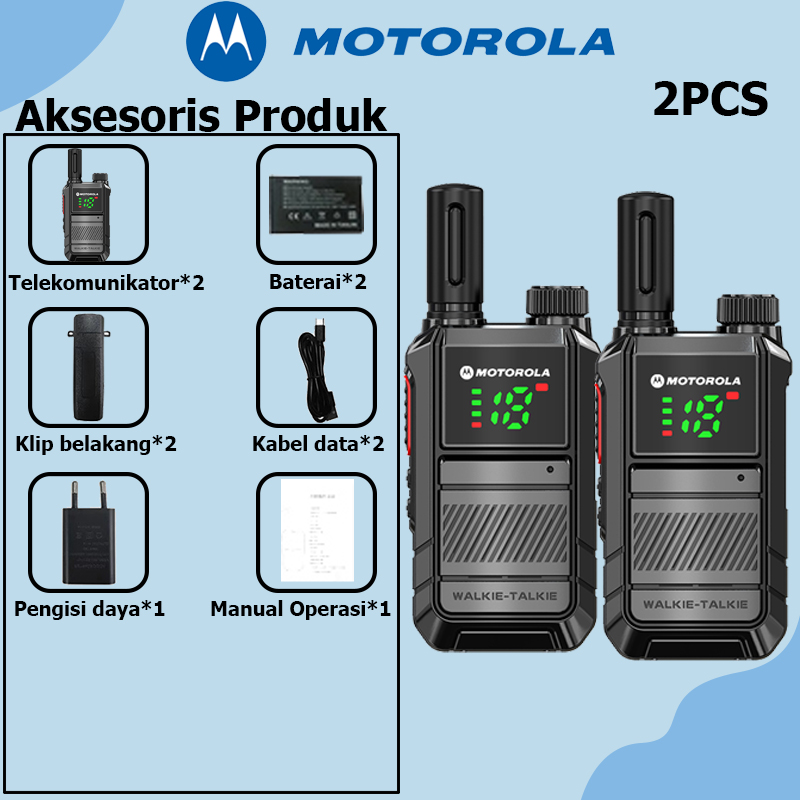 【2Pcs】 Motorola GP308 two way radio Walkie Talkie long range 10KM UHF 400-470MHz high capacity 9800mAH Portable Mini radio 16 Channels High Power 5W Walkie-Talkies USB charging Waterproof/dustproof IP54 Suitable for - Image 4