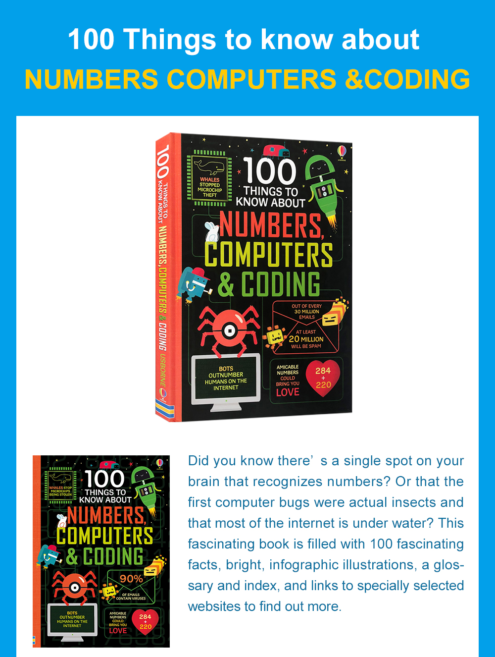 6 Books/Set Usborne 100 Things to Know About Science Space History