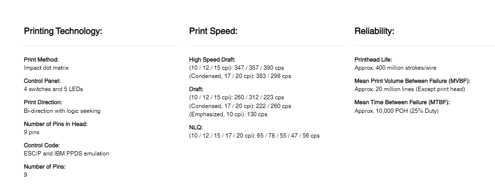 Epson LX-310 Dot Matrix Printer