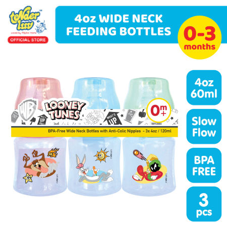 Looney Tunes 4oz Wide Neck Feeding Bottles
