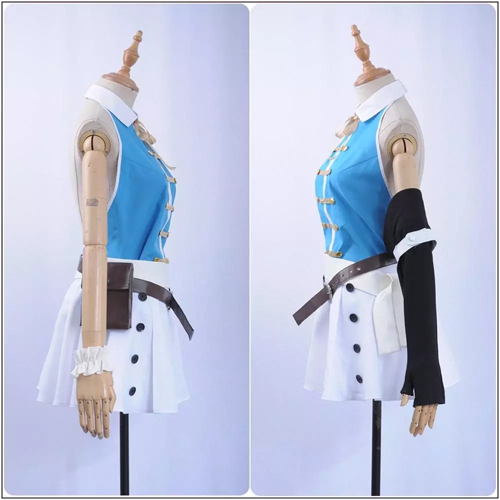 Anime Fairy Tail Cosplay Costume Lucy Heartfilia Backless Polyester Adult  Women