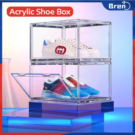 Bren Stackable Acrylic Shoe Box Organizer for Sneakers