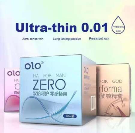 OLO Ultra Thin Hyaluronic Acid Condoms - Long Lasting, Safe