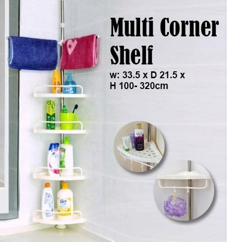 Zxt Multi Bathroom Corner Shelf 4 Tier Adjustable Telescopic