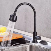FlexiTap Black Stainless Kitchen Faucet
