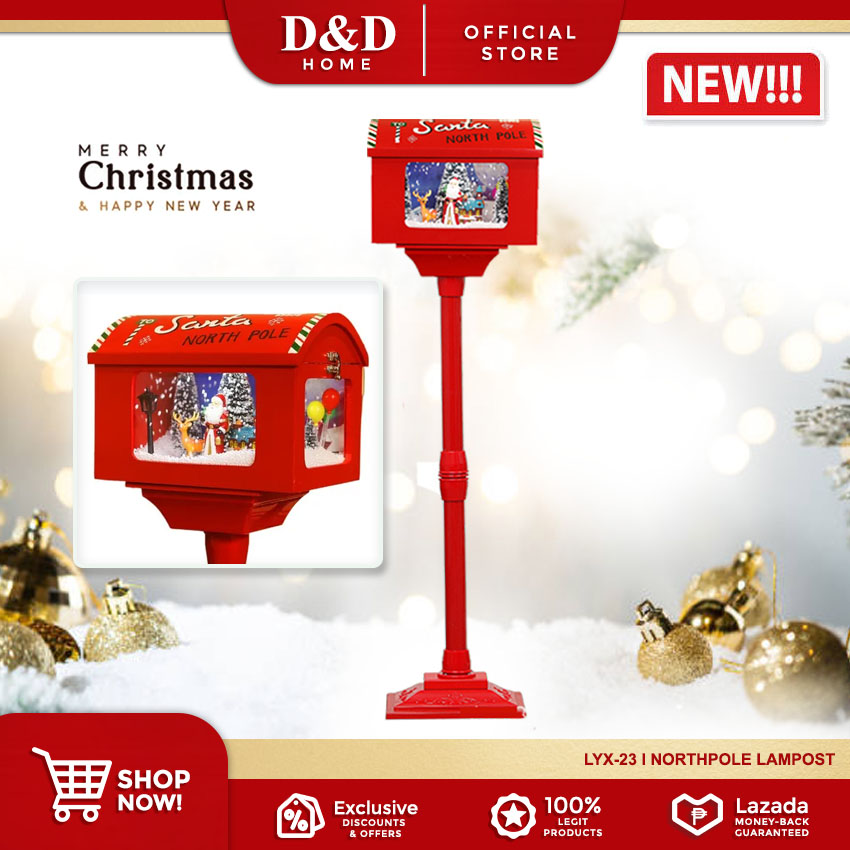 Product photo of D&D Home Red Santa North Pole Musical Lamp Post from its Lazada listing