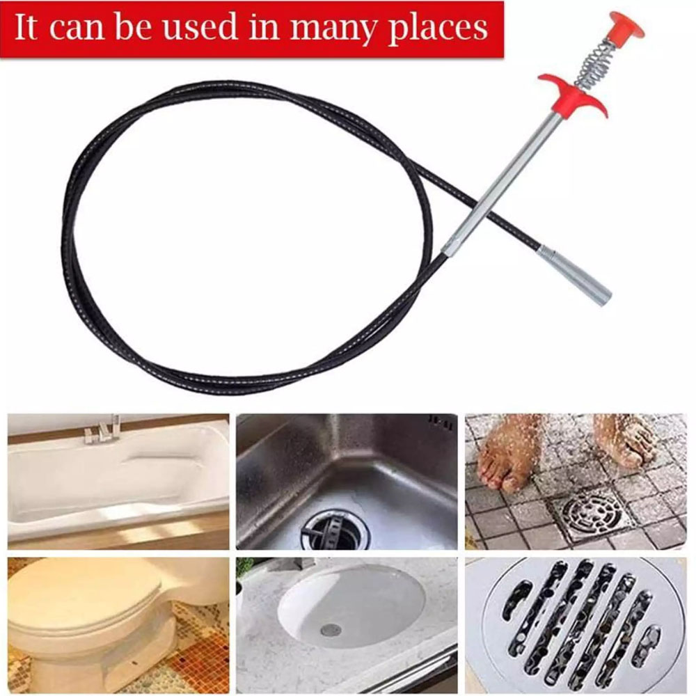 160CM Spring Pipe Dredging Drain Snake Drain Cleaner Sticks Clog Remover  Cleaning Tools Household for Kitchen Sink