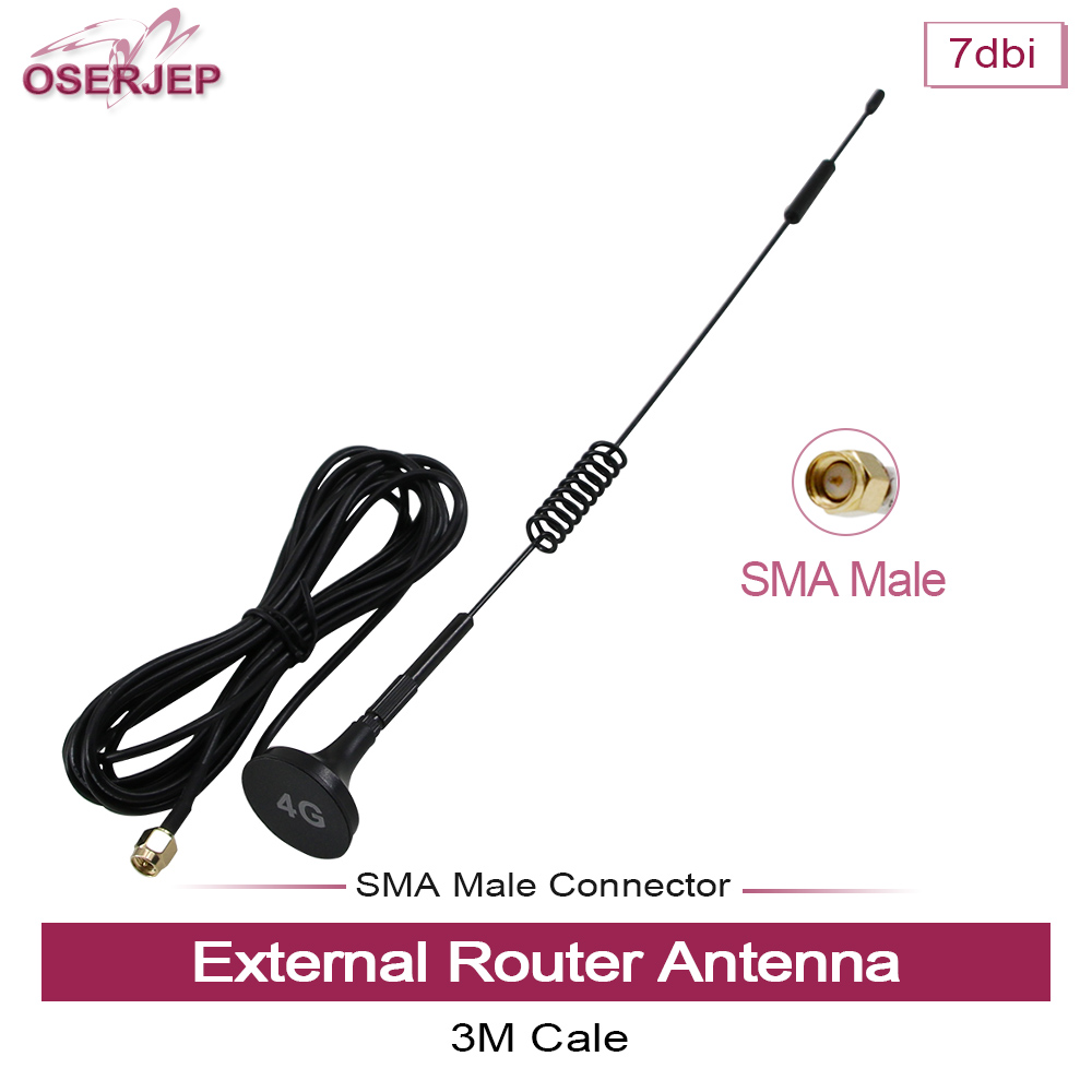 2pk 7DBi Magnet Antenna 4G LTE CPRS GSM 2.4G WCDMA 3G Antenna WiFi Signal Booster Amplifier Modem Directional Adapter Network Reception with SMA Female Connector for Mobile Hotspot Wireless LAN 