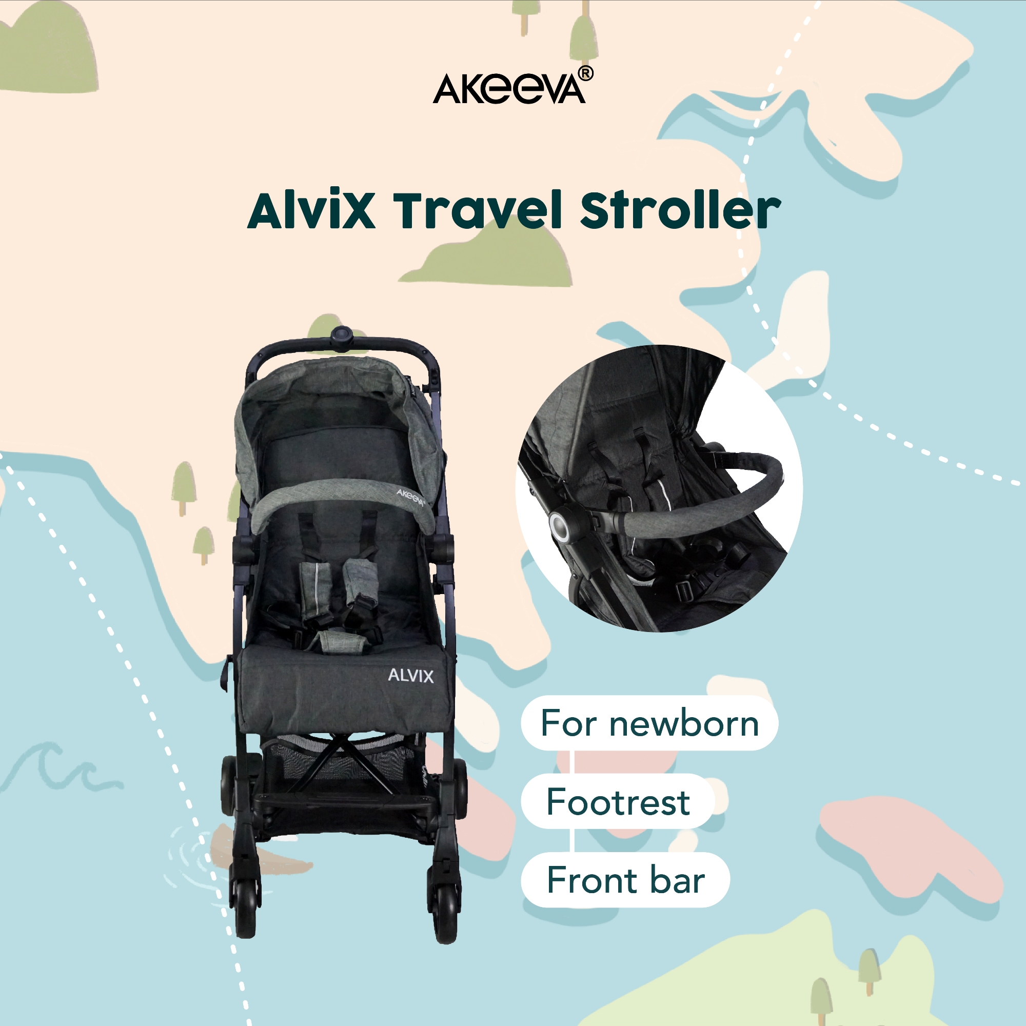 Akeeva stroller outlet made in