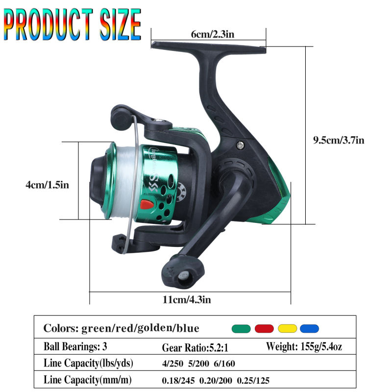 Wholesale Fishing Reels JL200 Aluminum Body Spinning Reel High Speed  G-Ratio 5.2:1 Fishing Reels With Line