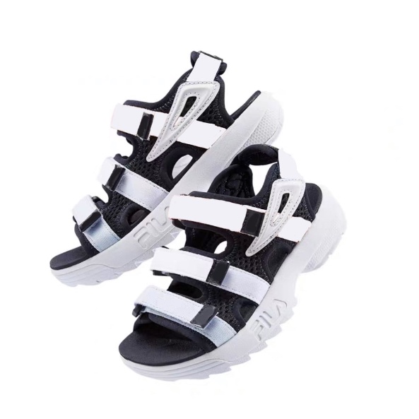 Black and hotsell white fila sandals