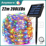 Anymore 22M Solar Christmas String Lights - 8 Modes, Waterproof