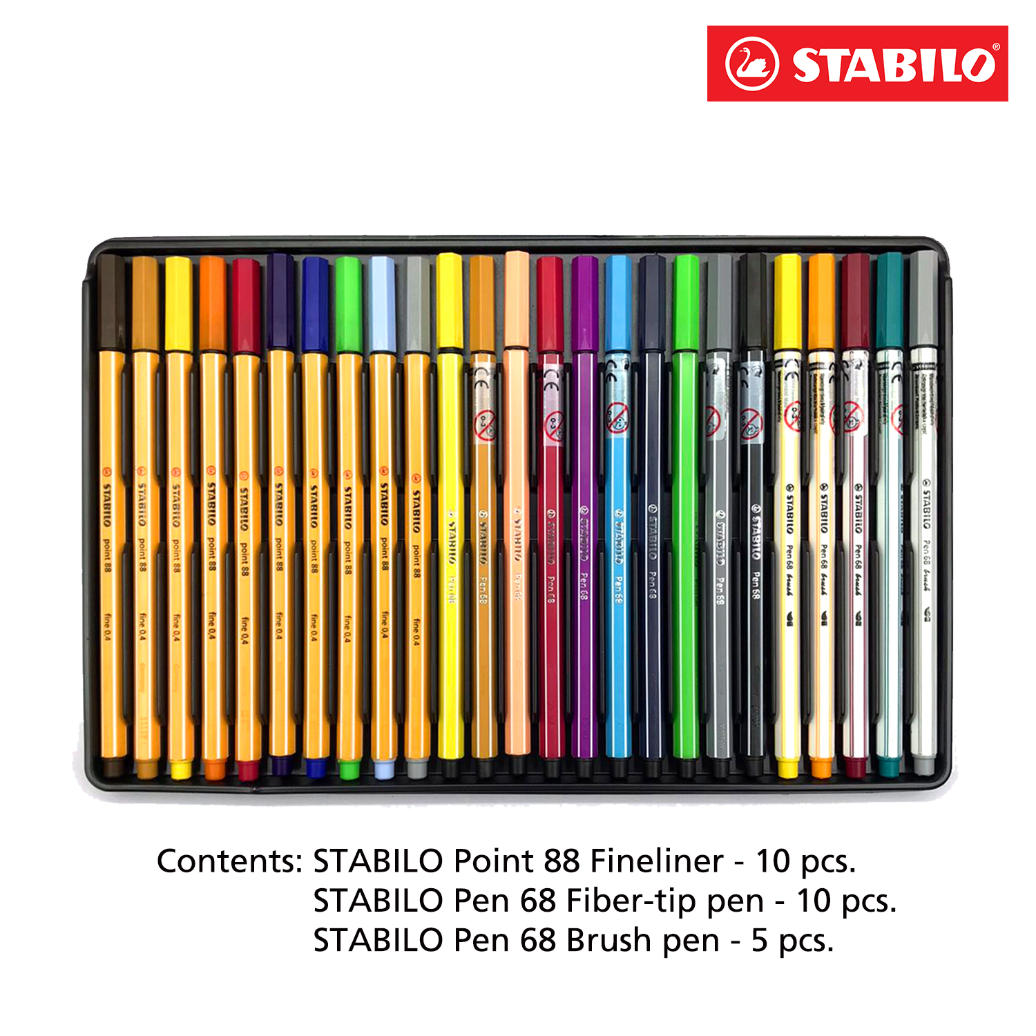 Stabilo Point 88 Fineliner Pen - 0.4 mm - 25 Color Rollup Set