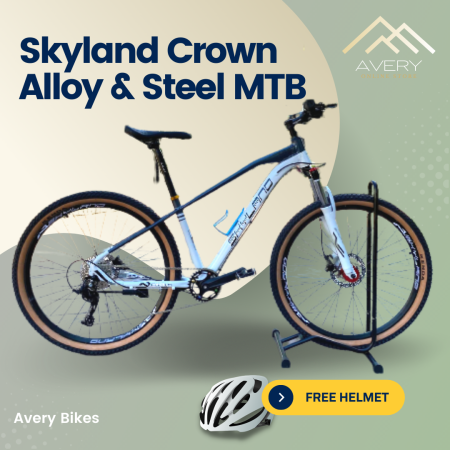 Skyland Crown Steel and Alloy Frame MTB with Free Helmet