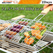 Stainless Steel Non-Stick BBQ Grill with Stand - 