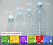 20pcs, 15pcs and 10pcs Pet plastic Bottle 1 Liter, 500 ml and 350 ml with free cap