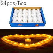 24pc LED Flameless Tea Light Candles for Weddings & Decor