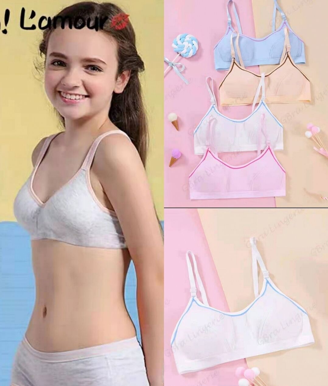 Kids Girls Puberty Training Bra Sport Breathable Underwear Soft Cotton  Comfy Lingerie