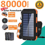 Waterproof Solar Power Bank with LED Light 
