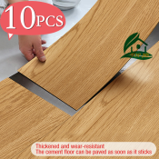 Waterproof Wood Grain Floor Stickers - 10PCS, Marble Design