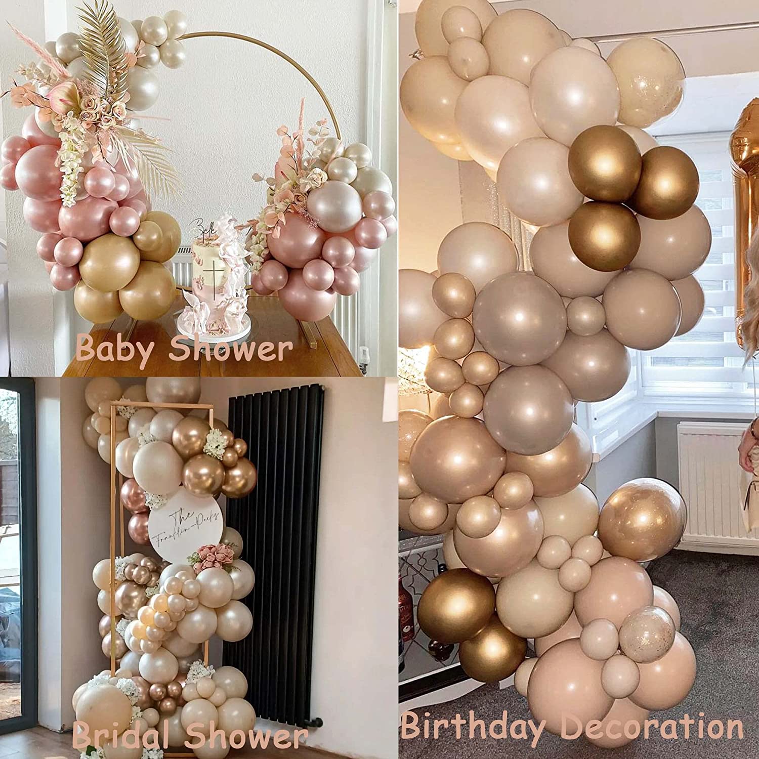 Kiena Balloon Pearl Blush Pink Balloon Garland Kit, Double Stuffed Pearl  White Gold Nude Pink Balloon Arch Garland Kit for Weddings, Boho Party, Baby  Shower Decoration, Birthday, Bridal Shower KB-1083