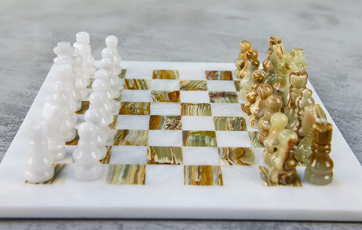 Radicaln Marble Chess Set 12 Inches White and Green Onyx Handmade Chess  Board Game for Adults - 2 Player Games for Adults - 1 Chess Board & 32  Chess