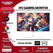 Nvision 27" IPS Gaming Monitor, White/Black, 75Hz FHD Display