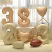 32" Cream Foil Balloons 0-9 for Parties and Anniversaries