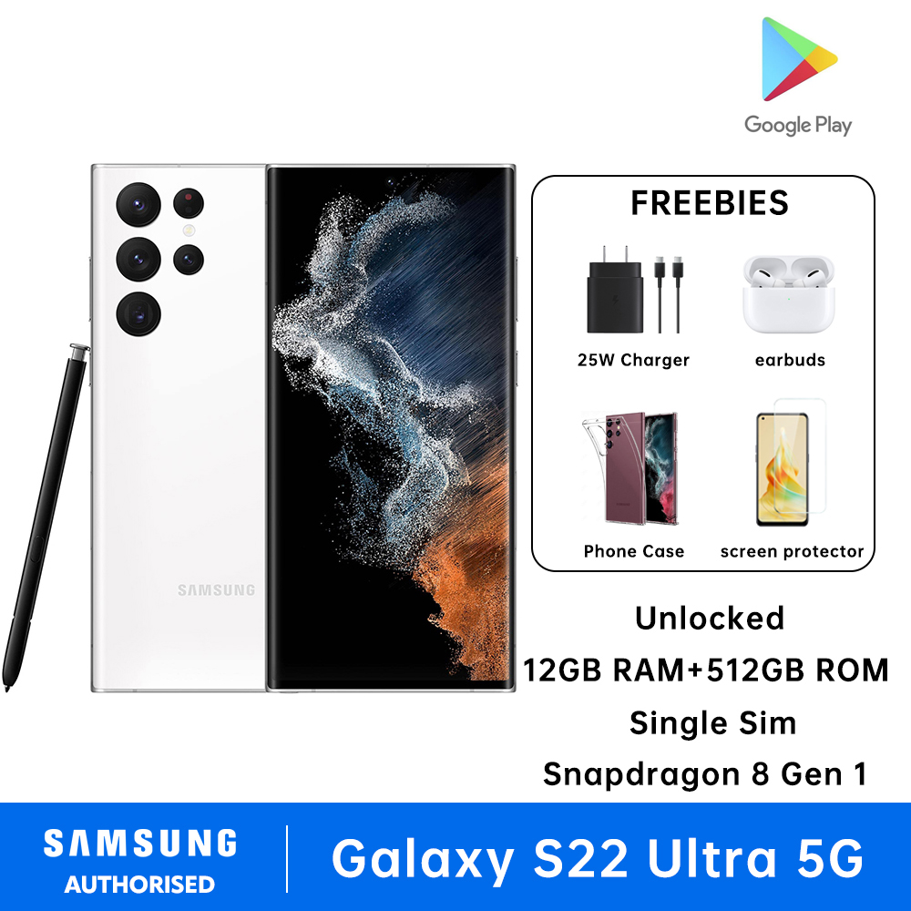 Samsung Galaxy S22 Ultra 5G Smartphone Single Sim 12GB RAM + 512GB ROM Factory Unlocked Snapdragon 8 Gen 1 Cellphone 5000 mAh