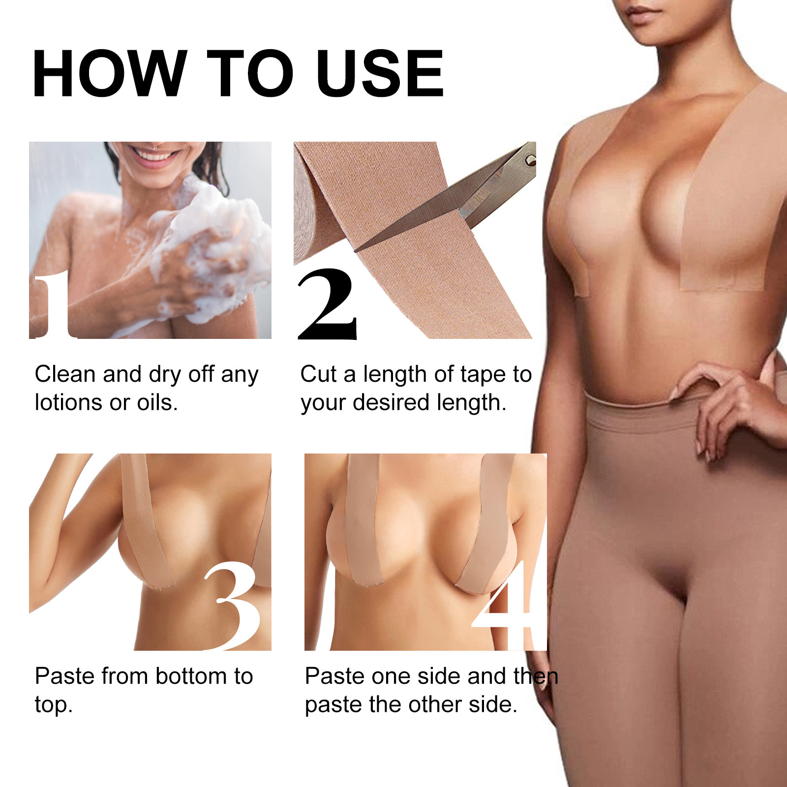 Women's Boob Tape Chest Paste / Ladies Invisible Magic Chest Paste