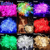 RGBH LED Christmas Lights - 10M, Waterproof, Transparent Wire, Outdoor/Indoor Decoration