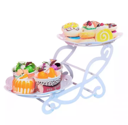 2-Tier Cake Dessert Stand Cupcake Pastry Cookie Tray Rack