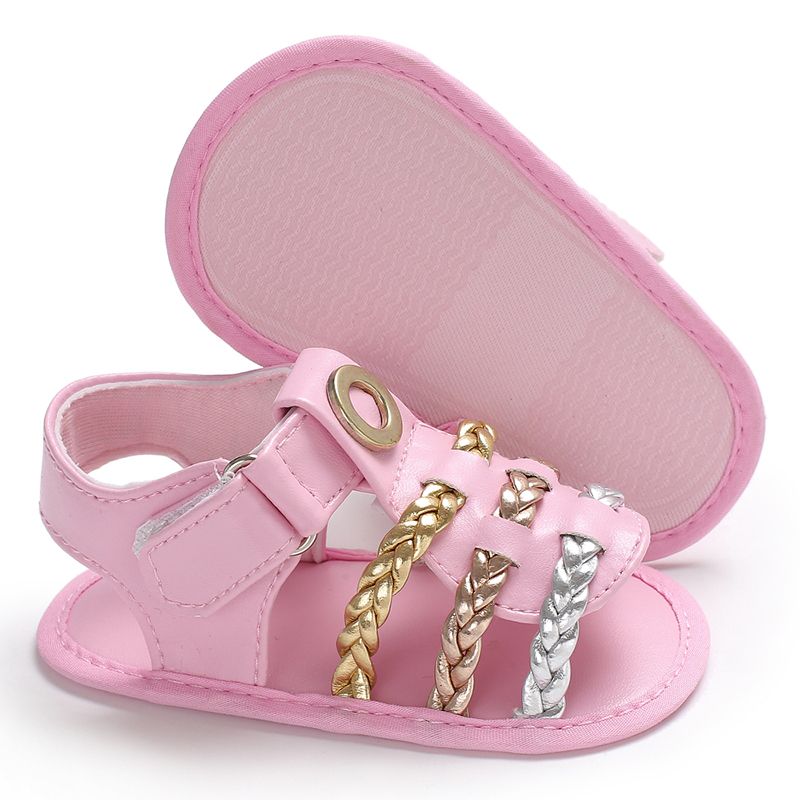 Pink themed baby shoes 1-year-old newborn baptismal shoes Girls' sandals
