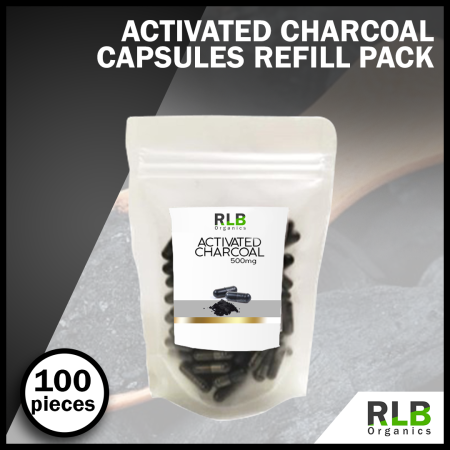 Pure Activated Charcoal Capsules Refill Pack - Herbal Detox
