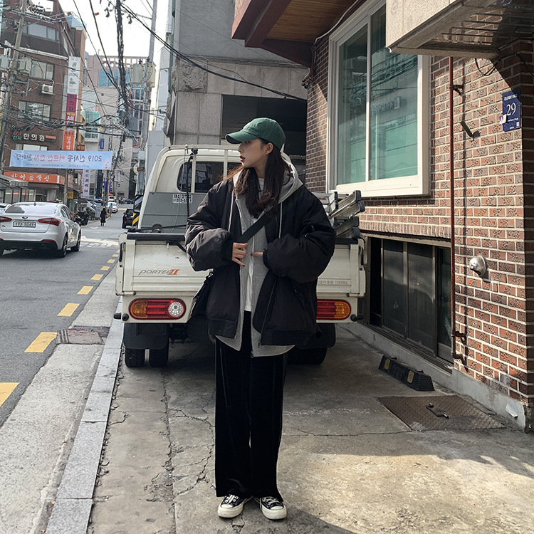 PWAE Hoodies Jacket for Women Korean Oversize Gray Hooded Sweater for Women Zipper Jacket Women's Ins Trend Tops for Women