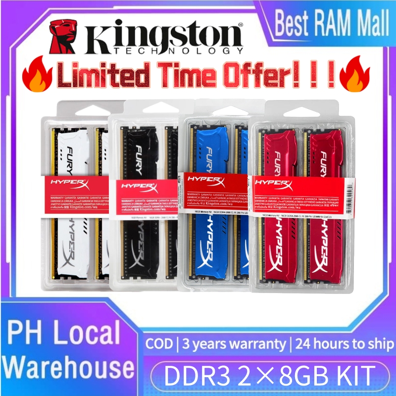 【Free shipping】Original Kingston HyperX FURY DDR3 RAM 16GB(2×8GB  KIT)1600MHz 1866MHz CL9 DIMM Desktop Game Memory