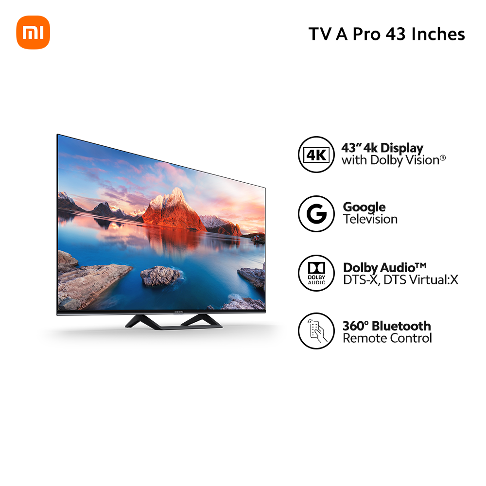 Xiaomi TV A Pro 55 inch 4K Ultra HD Dolby Vision Google TV Dolby Audio  Premium Metallic Frame Smart TV