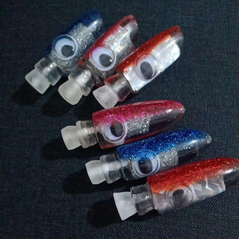 ✌Acrylic Fiber Glass Clear Resin Head Big Ulo Ulo Squid Fish Heads for  Trolling Lures✲
